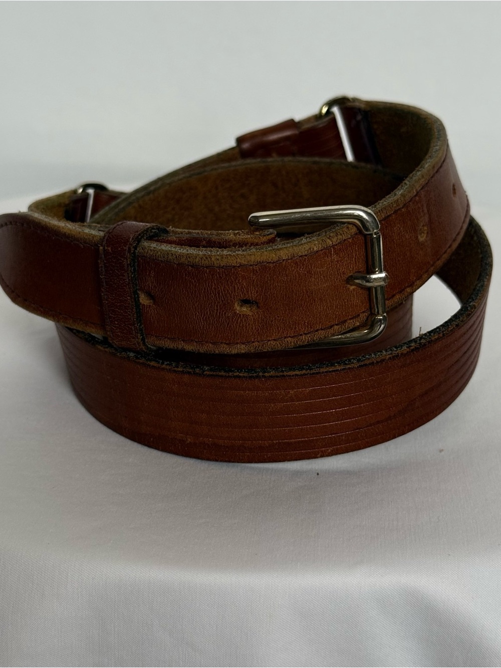 Men's Vintage Brown Leather Belt - Classic Casual Style Soft Leather